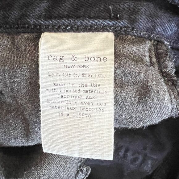 Rag & Bone Shorts Women's Size 28 Black Rebel Boyfriend Denim Jean Distressed - Picture 5 of 9